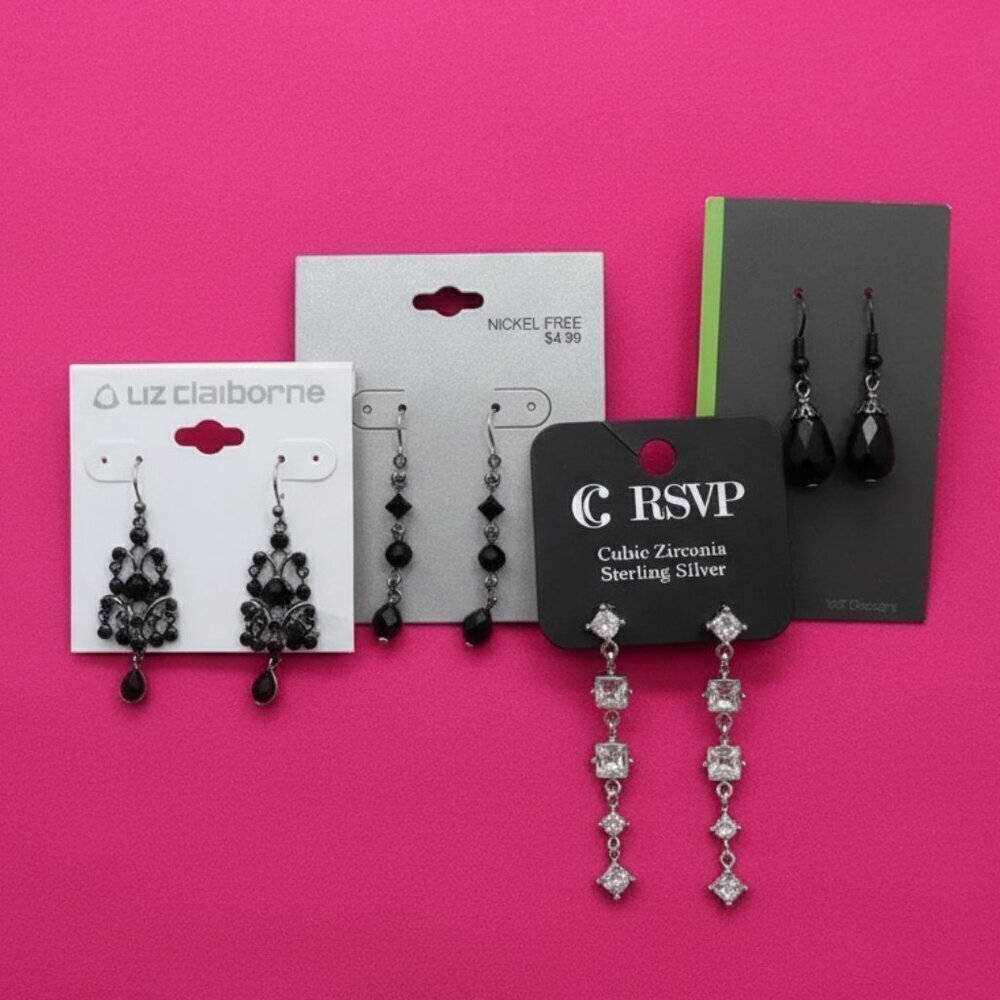NWT 4-Pair Earring Bundle! Liz Claiborne, RSVP, MP Designs - NEW Statement & Dan